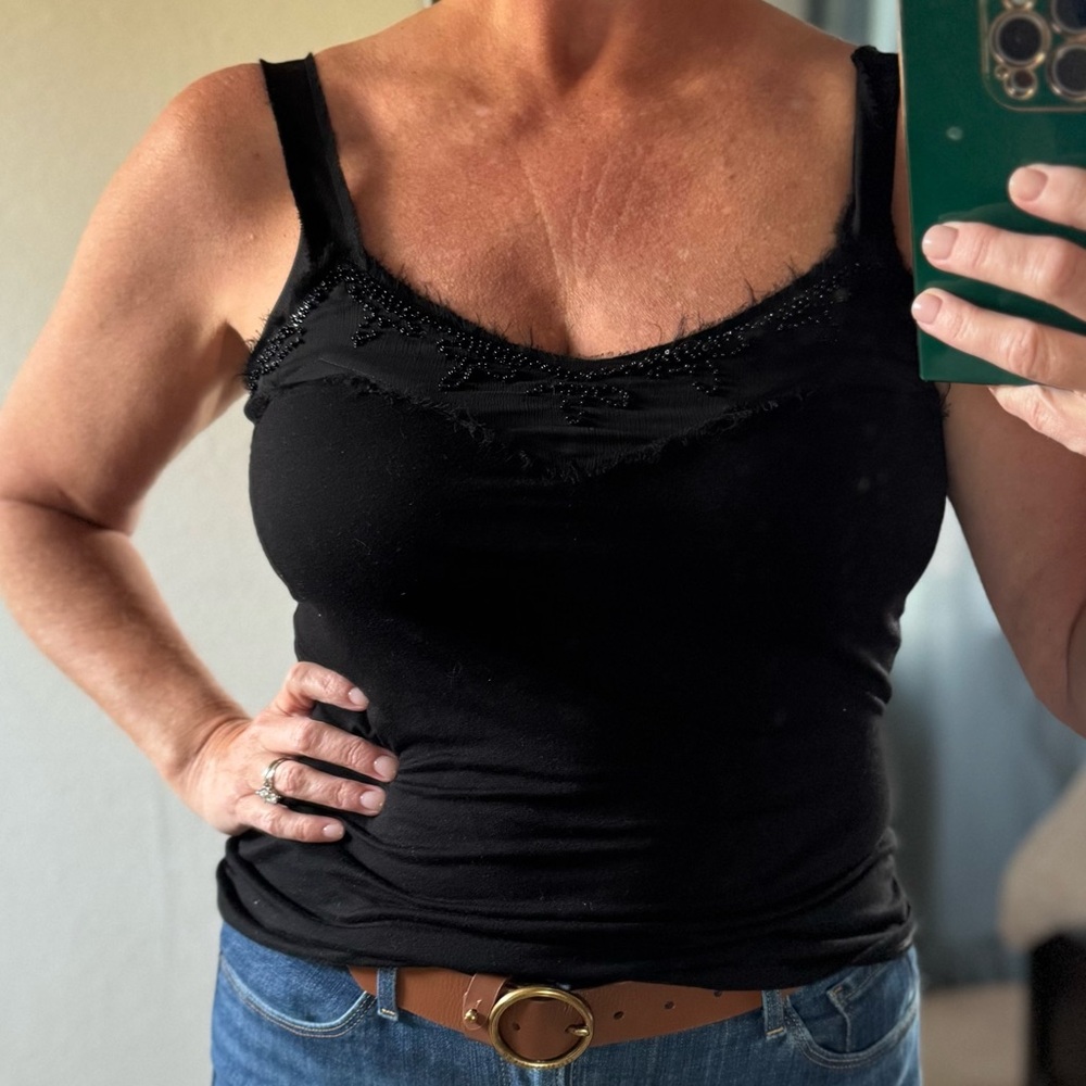 Old Navy Elegant Black Beaded Women's Top